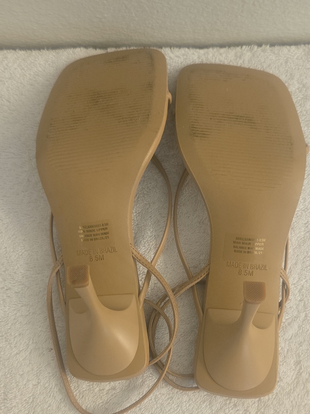 Steve Madden Annie Women’s Beige Strappy Stiletto Heels 8.5M - Picture 9 of 10
